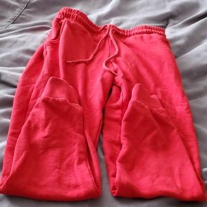 Red joggers tie waist